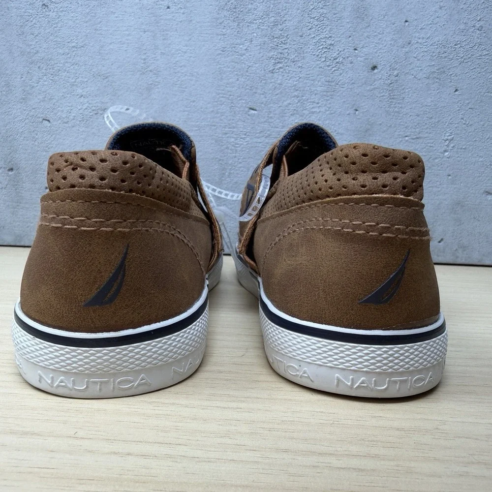 Nautica Orinoco Brown Leather slip On Dress Shoe Sneaker Toddler Size 10